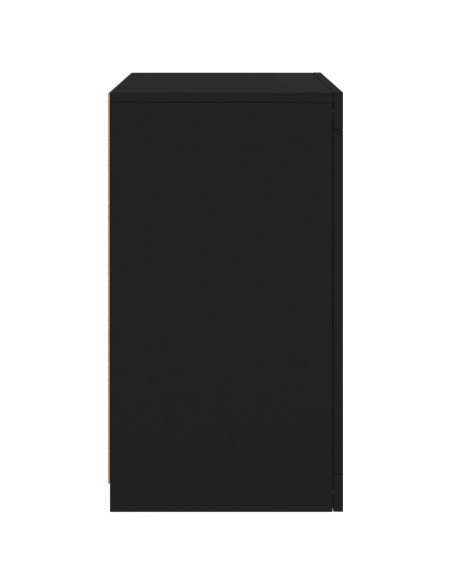 Armadietto con Luci LED Nero in Legno Multistrato