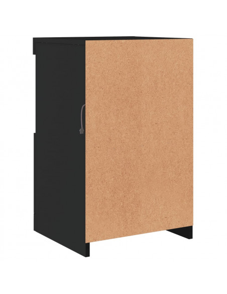 Armadietto con Luci LED Nero in Legno Multistrato