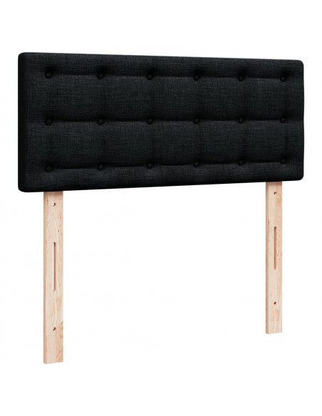 Giroletto a Molle con Materasso Nero 120x200 cm in Tessuto