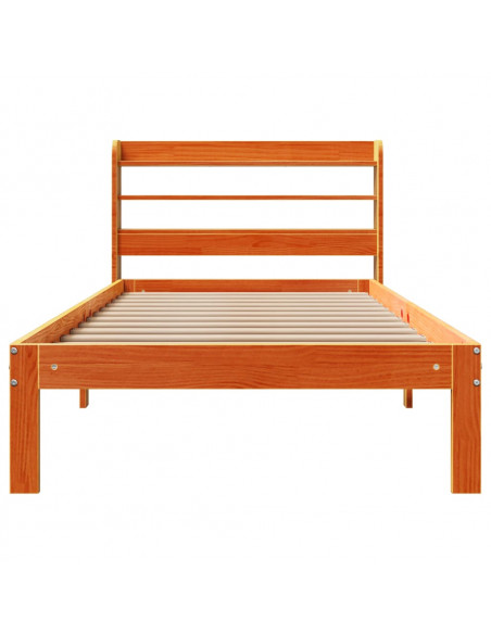 Letto senza Materasso Marrone Cera 90x190 cm in Legno di Pino
