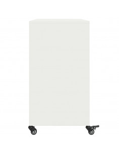 Credenza Bianca 100,5x39x72 cm in Acciaio Laminato a Freddo 2