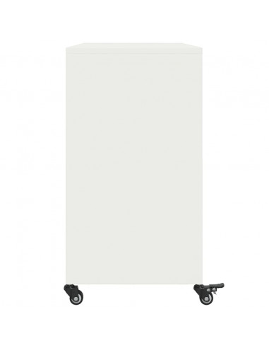 Credenza Bianca 100,5x39x72 cm in Acciaio Laminato a Freddo