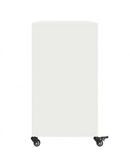 Credenza Bianca 100,5x39x72 cm in Acciaio Laminato a Freddo