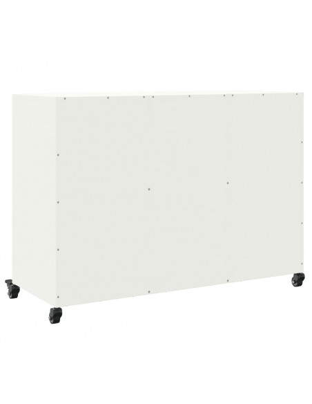 Credenza Bianca 100,5x39x72 cm in Acciaio Laminato a Freddo