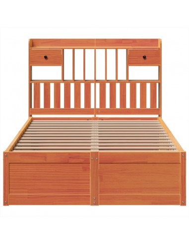 Letto senza Materasso Marrone Cera 120x190 cm in Legno di Pino