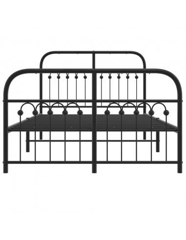 Giroletto con Testiera e Pediera Metallo Nero 120x190 cm