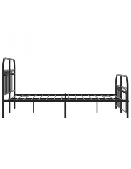 Giroletto con Testiera e Pediera Metallo Nero 120x190 cm