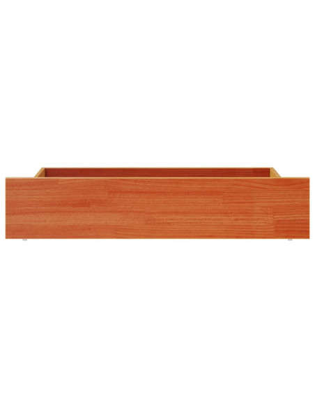 Cassetti per Letto 4pz Marrone Cera in Legno Massello di Pino