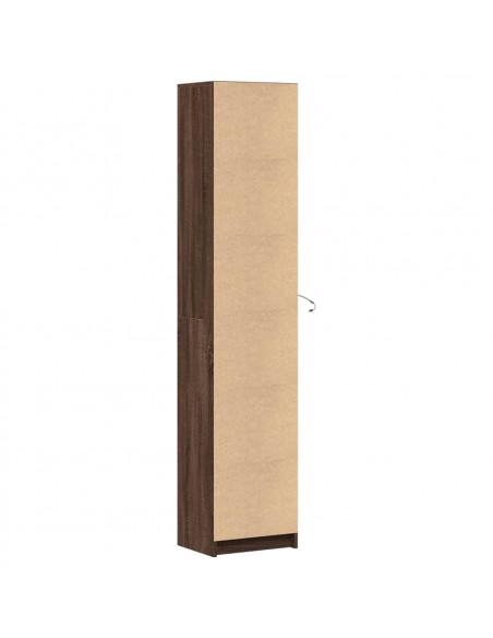 Credenza con LED Rovere Marrone 41,5x32,5x200 cm Multistrato