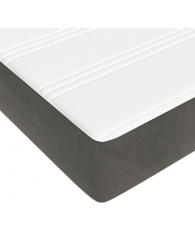 Materasso a Molle Grigio Scuro 160x210x20 cm in Velluto