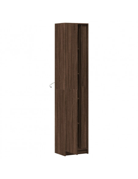 Credenza con LED Rovere Marrone 41,5x32,5x200 cm Multistrato