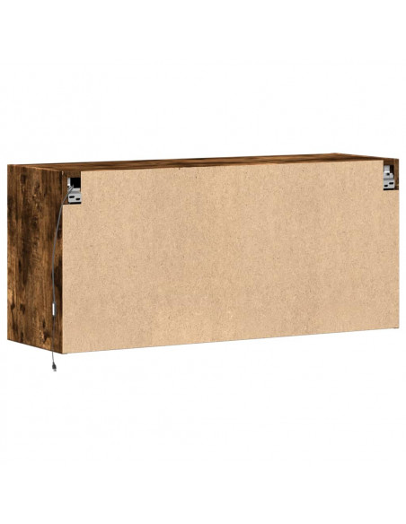 Mobile TV a Parete con Luci LED Rovere Fumo 100x31x45 cm