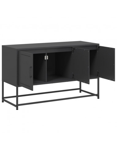 Mobile TV Nero 100,5x39x60,5 cm in Acciaio