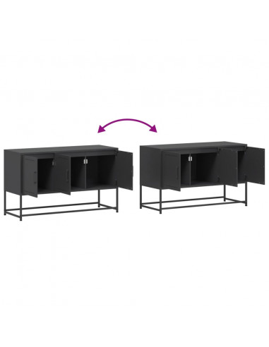 Mobile TV Nero 100,5x39x60,5 cm in Acciaio