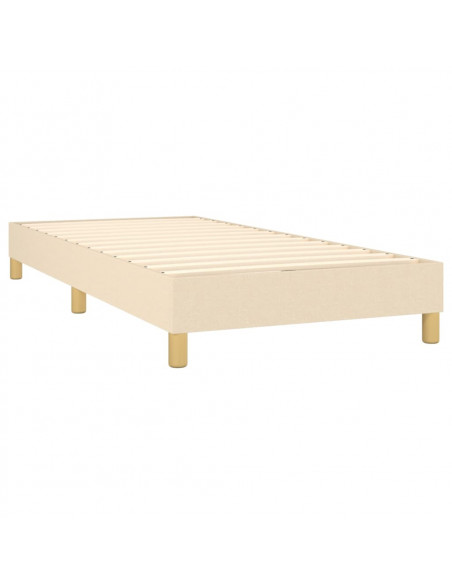 Letto a Molle con Materasso e LED Crema 90x200 cm in Tessuto