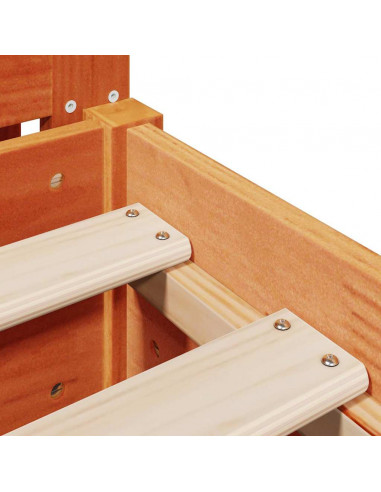 Letto senza Materasso Marrone Cera 90x200 cm Legno di Pino