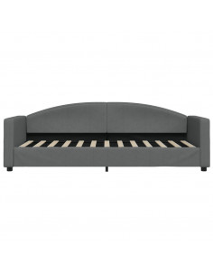 Divano Letto Estraibile Cassetti Grigio Scuro 80x200cm Tessuto 2