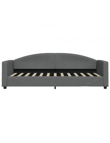 Divano Letto Estraibile Cassetti Grigio Scuro 80x200cm Tessuto