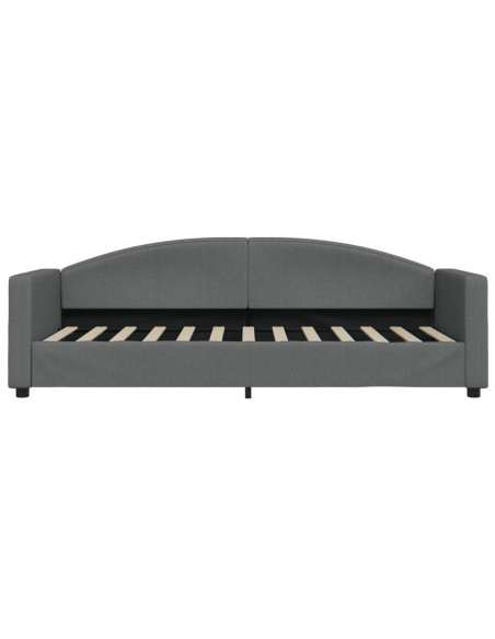 Divano Letto Estraibile Cassetti Grigio Scuro 80x200cm Tessuto