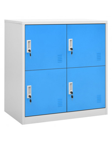 Armadietto con Chiave Grigio Chiaro e Blu 90x45x92,5 cm Acciaio