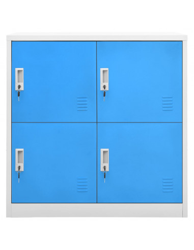 Armadietto con Chiave Grigio Chiaro e Blu 90x45x92,5 cm Acciaio