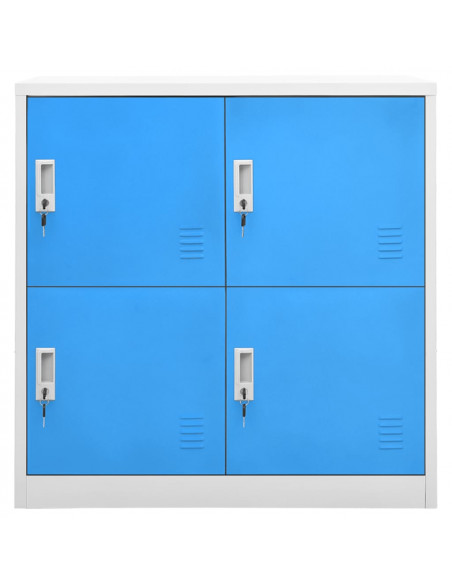Armadietto con Chiave Grigio Chiaro e Blu 90x45x92,5 cm Acciaio