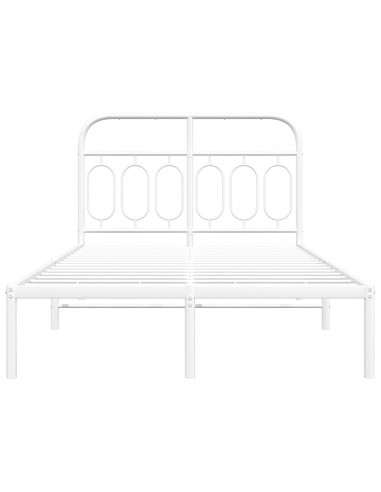 Giroletto con Testiera Metallo Bianco 120x190 cm