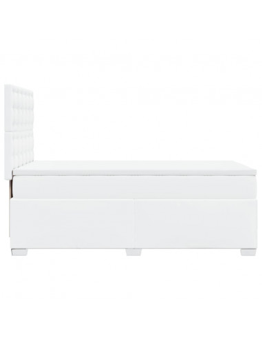 Giroletto a Molle con Materasso Bianco 90x190 cm in Similpelle