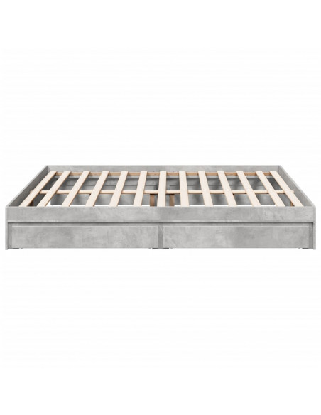 Giroletto Cassetti Grigio Cemento 180x200 cm Legno Multistrato
