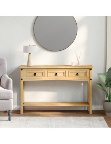 Tavolino Consolle Corona 114x34,5x73 cm Legno Massello di Pino