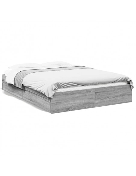 Giroletto Cassetti Grigio Sonoma 160x200 cm Legno Multistrato