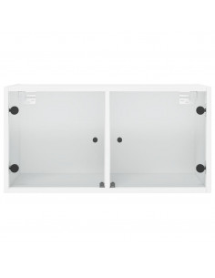 Mobili a Muro con Ante in Vetro 2pz Bianco 68,5x37x35 cm 2