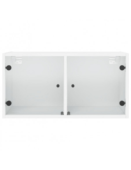 Mobili a Muro con Ante in Vetro 2pz Bianco 68,5x37x35 cm