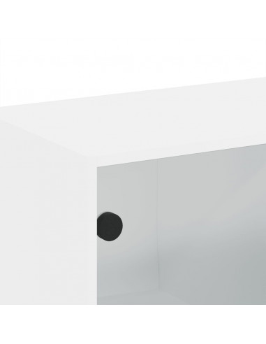 Mobili a Muro con Ante in Vetro 2pz Bianco 68,5x37x35 cm