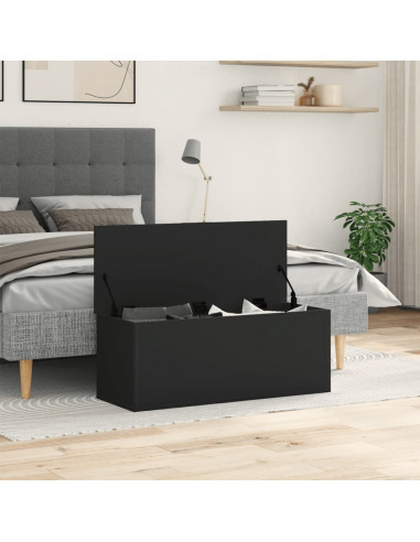 Contenitore Portaoggetti Nero 90x35x35 cm in Truciolato