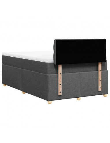 Giroletto a Molle con Materasso Grigio Scuro 120x190cm Tessuto