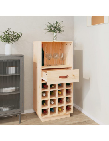 Portabottiglie 45x34x100 cm in Legno Massello di Pino