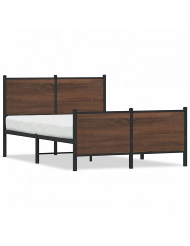 Giroletto Testiera e Pediera Metallo Rovere Marrone 137x190 cm