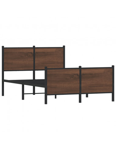 Giroletto Testiera e Pediera Metallo Rovere Marrone 137x190 cm