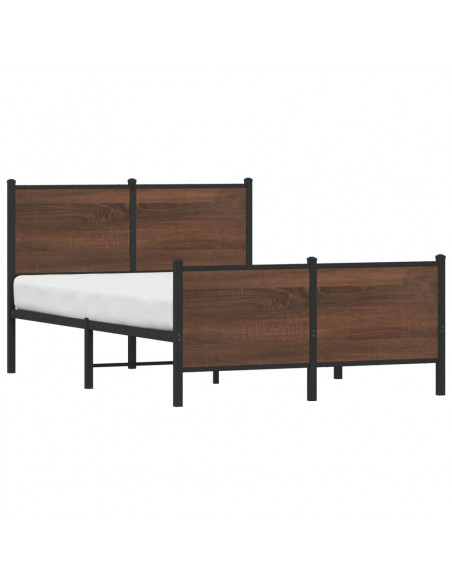 Giroletto Testiera e Pediera Metallo Rovere Marrone 137x190 cm