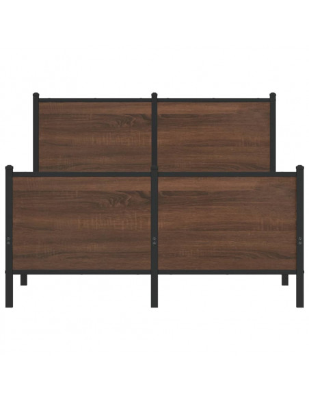 Giroletto Testiera e Pediera Metallo Rovere Marrone 137x190 cm