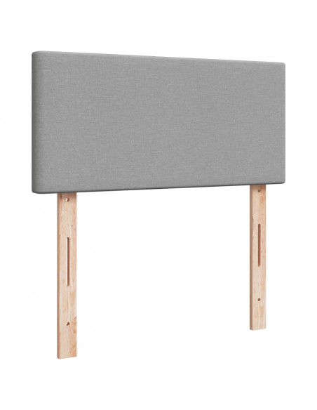 Giroletto a Molle con Materasso Grigio Chiaro 90x190 cm Tessuto