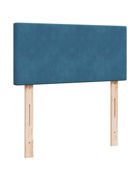 Giroletto a Molle con Materasso Blu Scuro 90x190 cm in Velluto