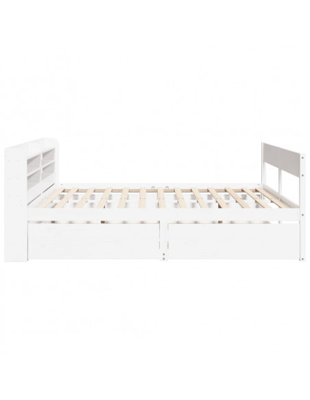 Letto senza Materasso Bianco 180x200 cm Legno Massello di Pino