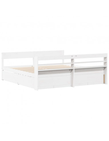 Letto senza Materasso Bianco 180x200 cm Legno Massello di Pino