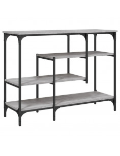 Tavolino Consolle con Ripiani Grigio Sonoma 100x35x75 cm 2