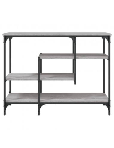 Tavolino Consolle con Ripiani Grigio Sonoma 100x35x75 cm