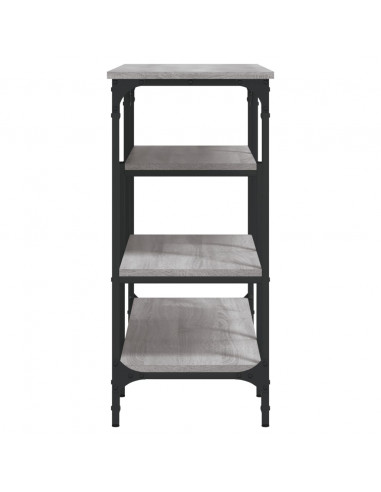 Tavolino Consolle con Ripiani Grigio Sonoma 100x35x75 cm