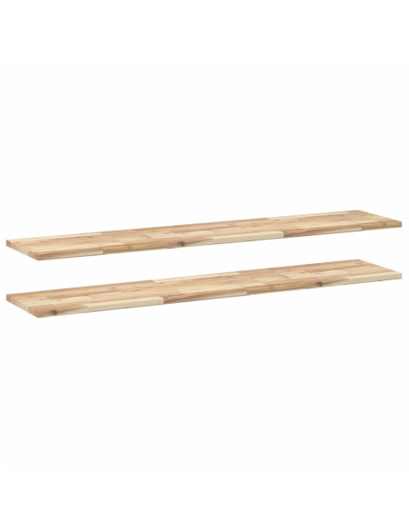Mensole da Parete 2 pz 160x30x2 cm Legno Acacia Non Trattato
