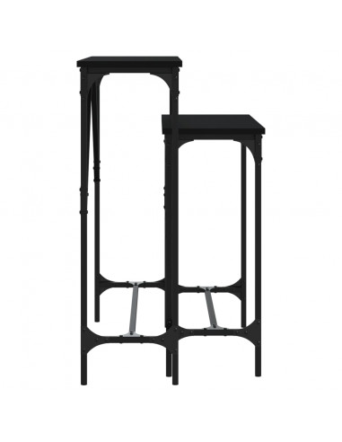 Tavolini Consolle 2 pz Neri in Legno Multistrato